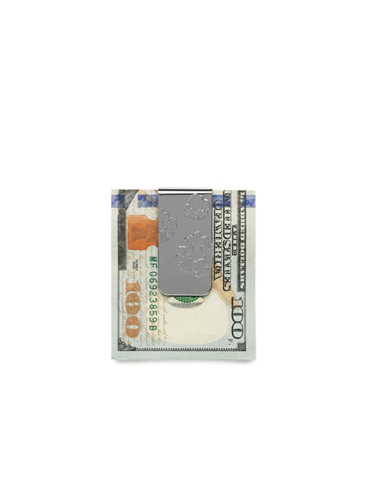 Cotton Wreath Money Clip Silver