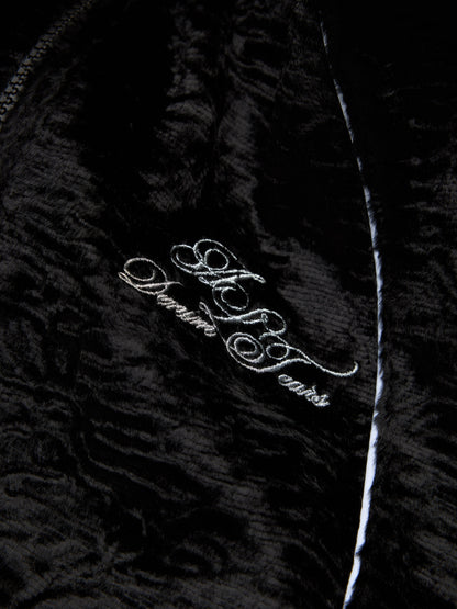 Faux Astrakhan Track Jacket Black