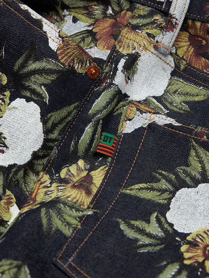Baggy Floral Denim Pant Selvedge – view 3