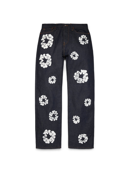 Baggy Cotton Wreath Denim Pant Selvedge