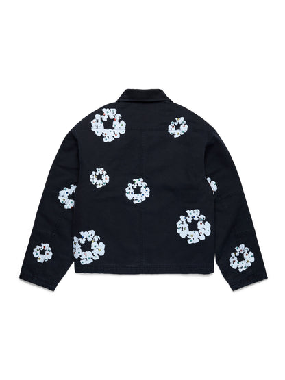 Cotton Wreath Canvas Work Jacket Black – view 2
