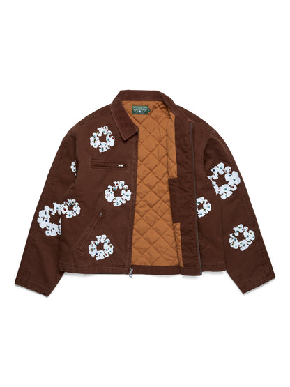 Cotton Wreath Canvas Work Jacket Brown – view 3