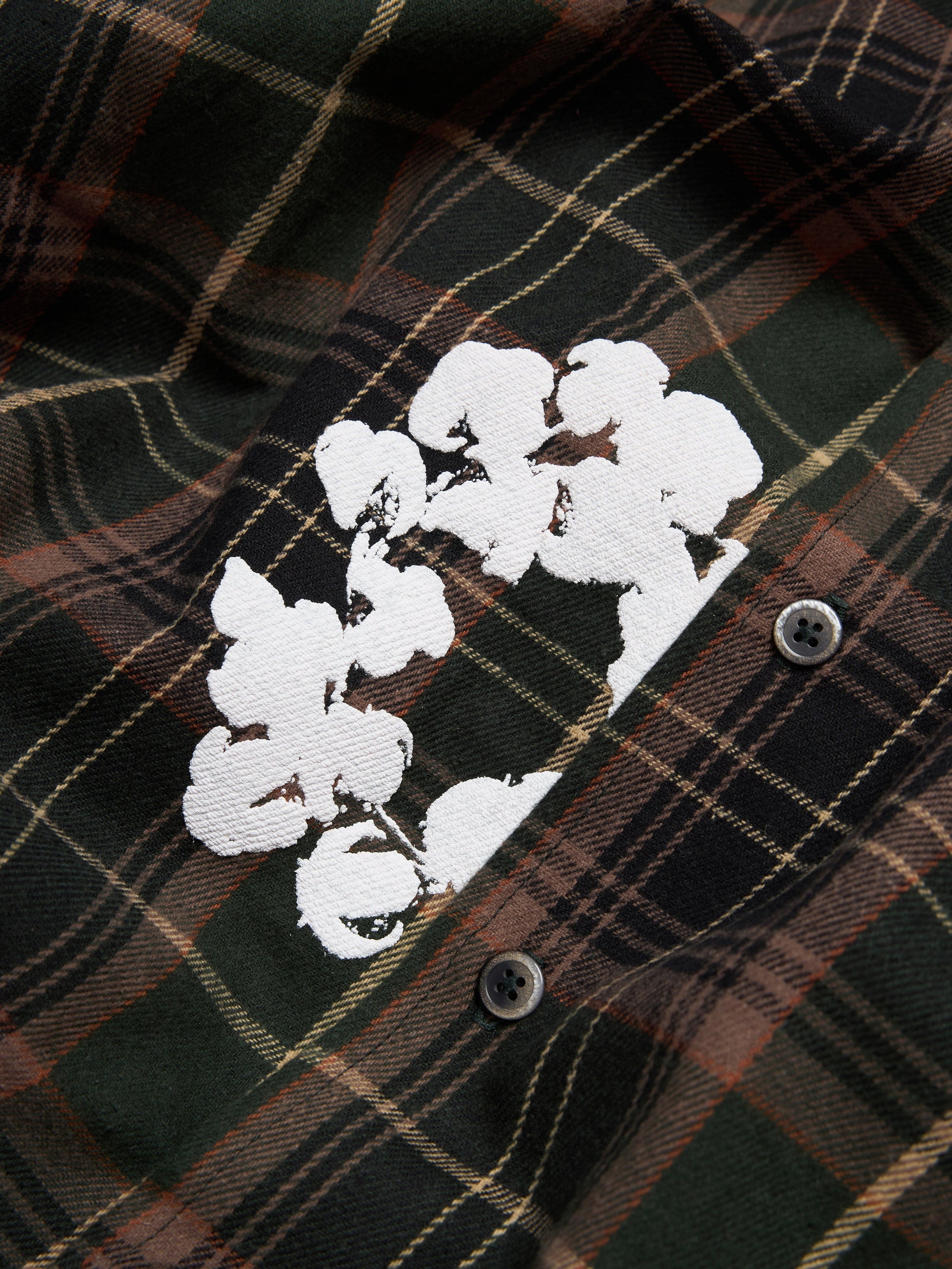 Cotton Wreath Flannel Shirt Green Plaid – view 3