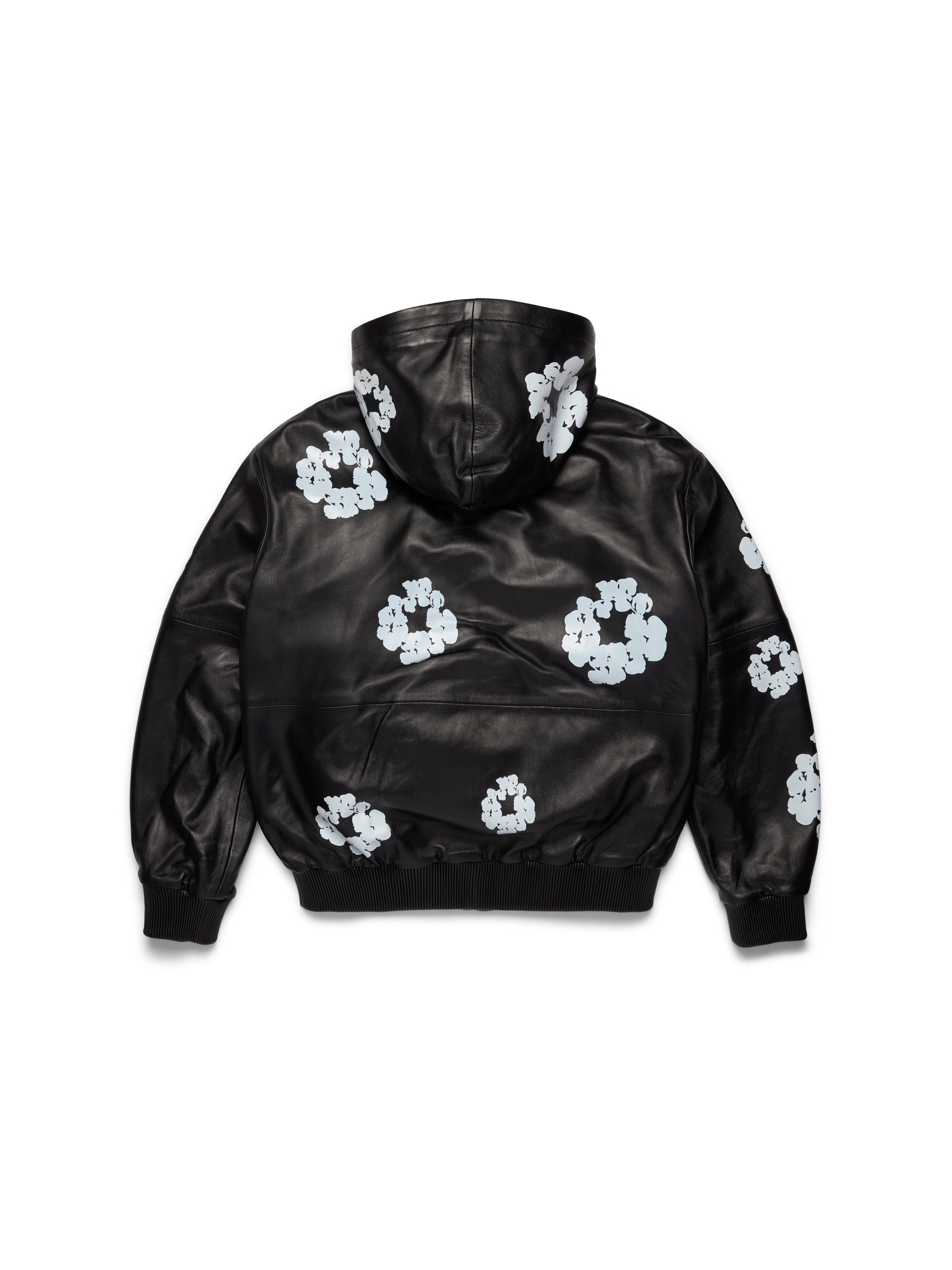 Leather Cotton Wreath Jacket Black – view 2