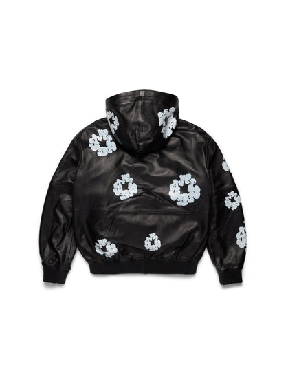 Leather Cotton Wreath Jacket Black – view 2
