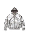 Leather Cotton Wreath Jacket Silver
