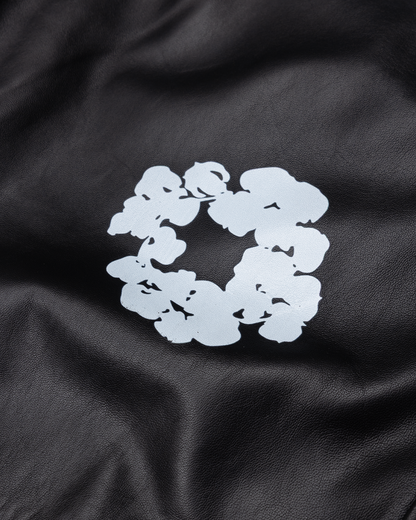 Leather Cotton Wreath Pants Black – view 3