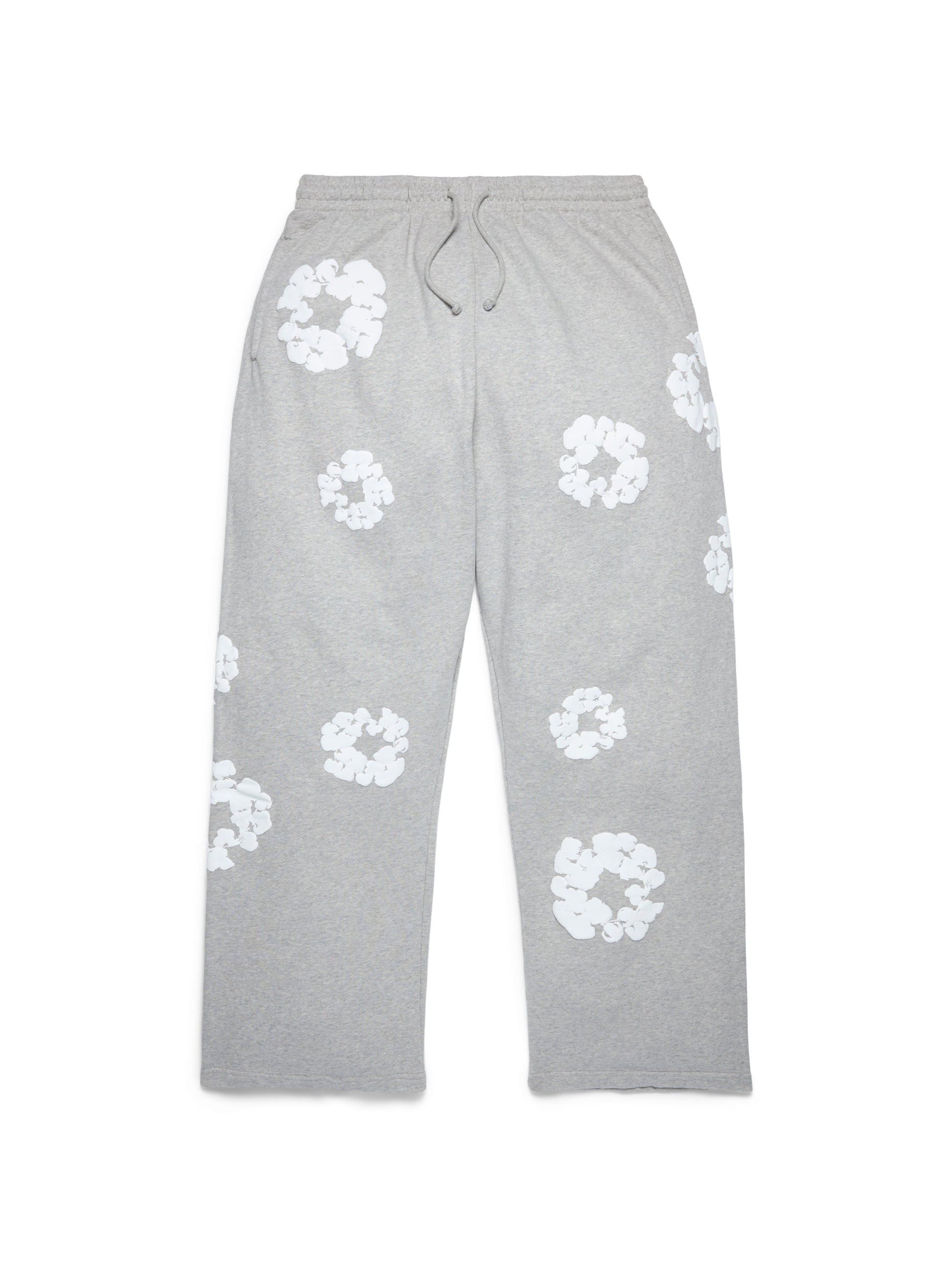 Cotton Wreath Baggy Sweatpants Grey