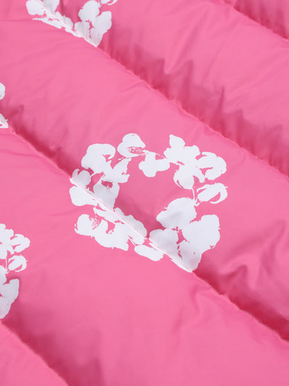 Cotton Wreath Puffer Jacket Pink – view 3