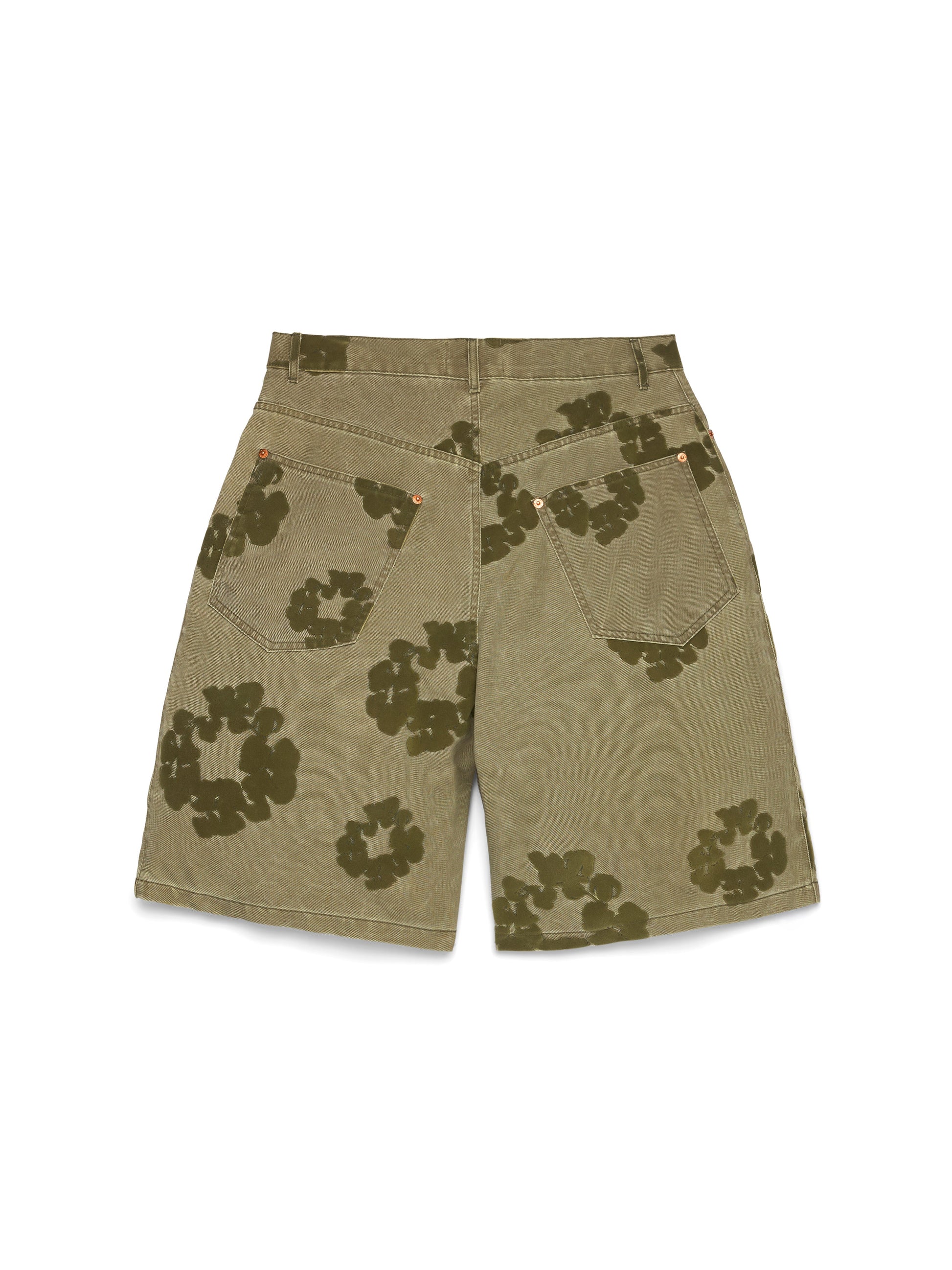 Cotton Wreath Flocked Short Khaki – view 2