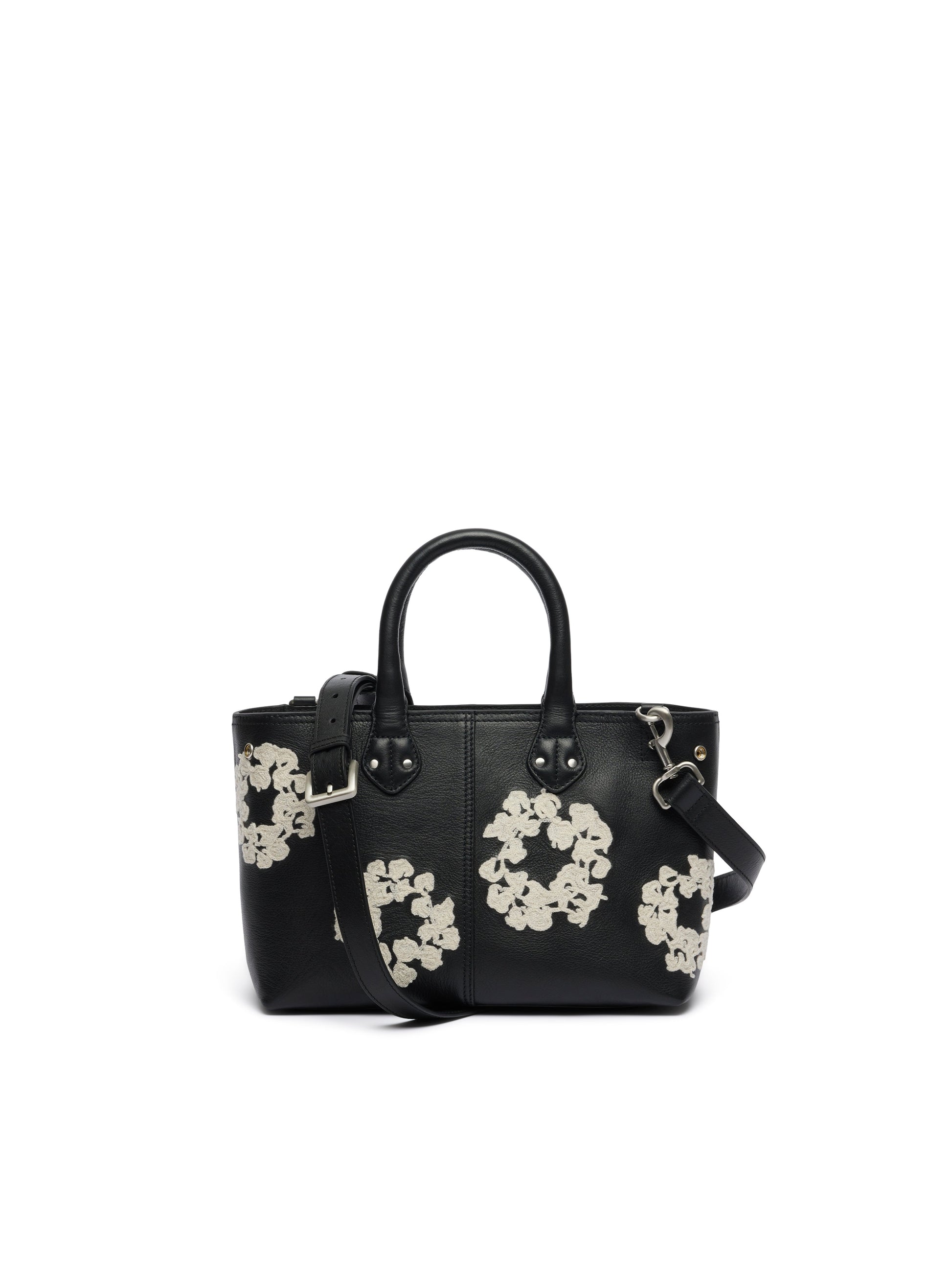 Cotton Wreath Leather Bag Small