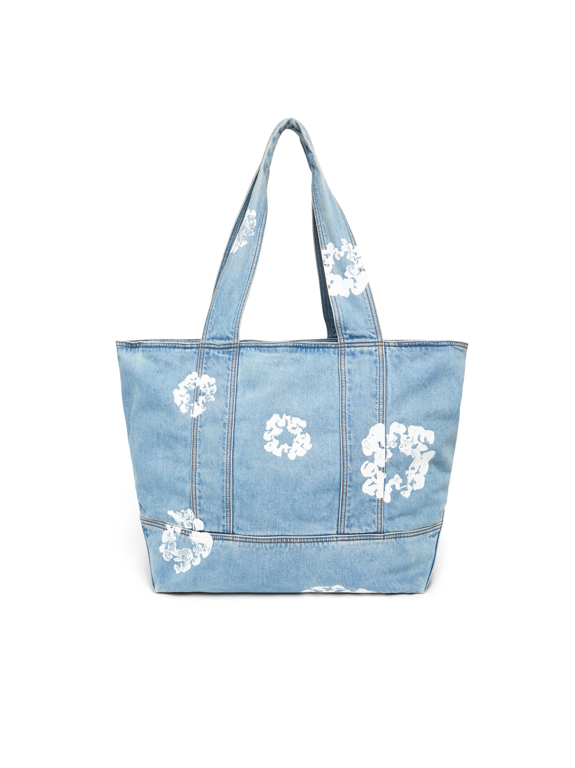 Cotton Wreath Light Wash Denim Tote Bag – view 2