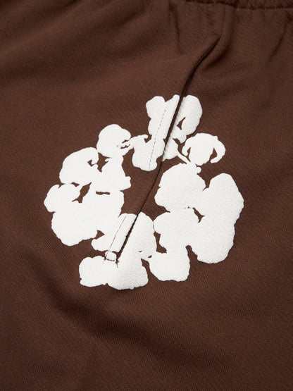 Cotton Wreath Baggy Sweatpants Dark Brown – view 3