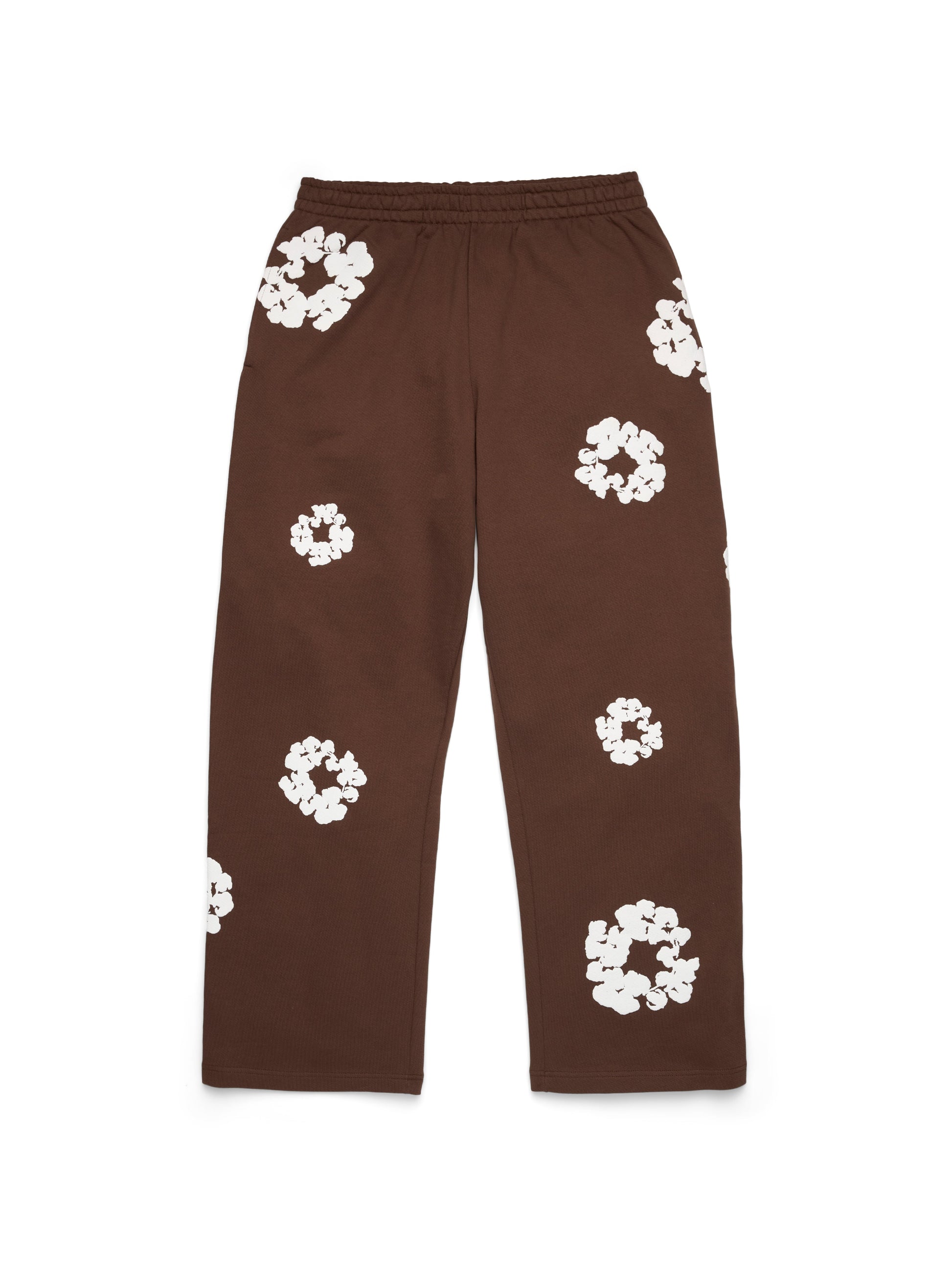 Cotton Wreath Baggy Sweatpants Dark Brown