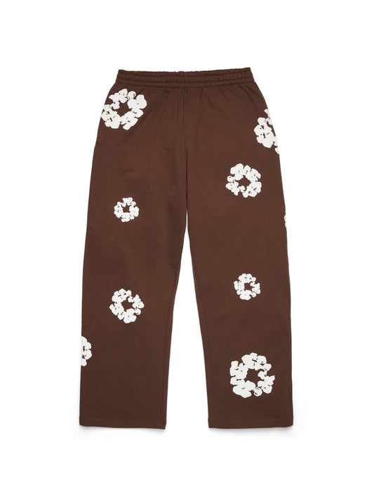 Cotton Wreath Baggy Sweatpants Dark Brown