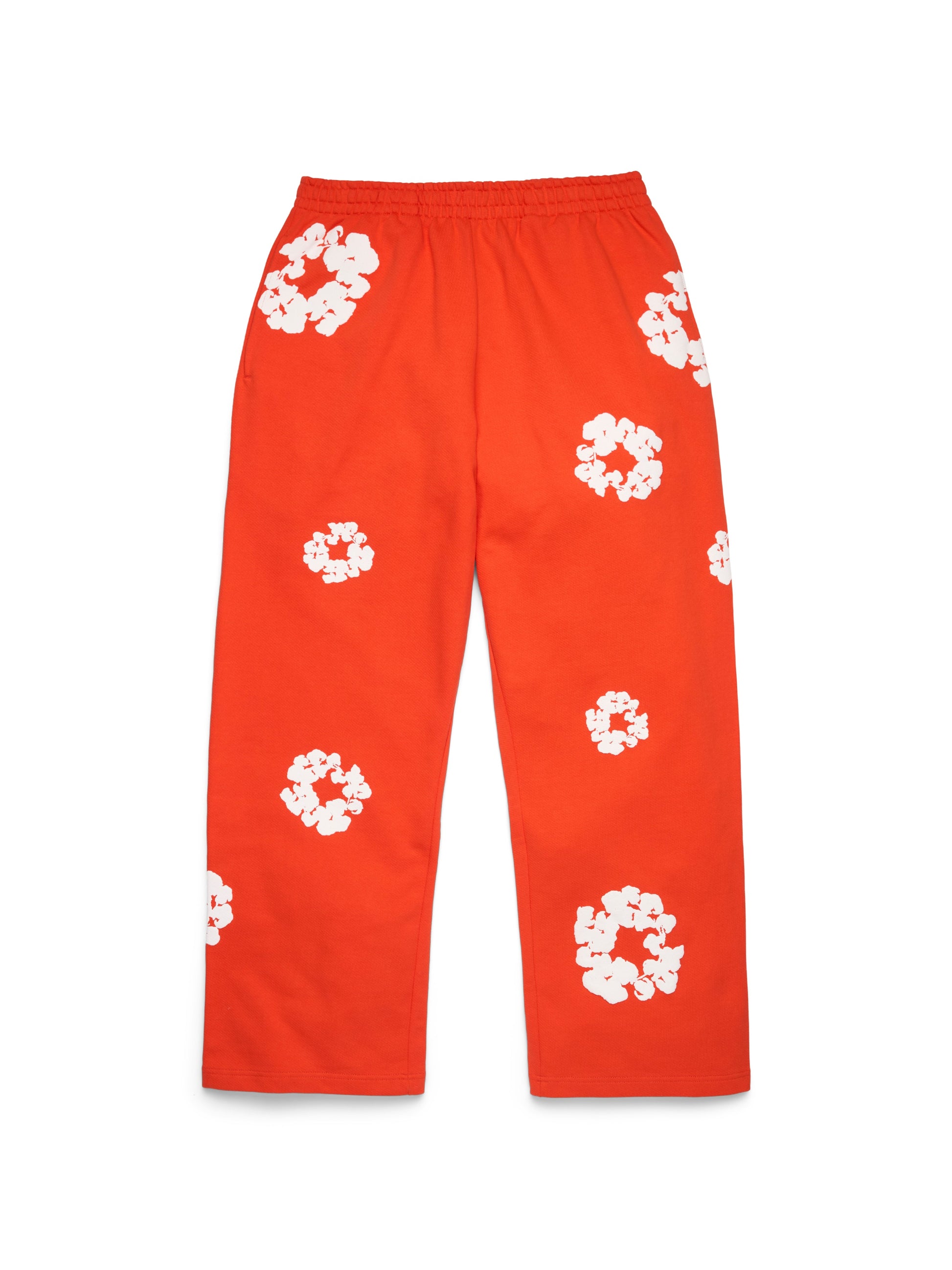 Cotton Wreath Baggy Sweatpants Dark Orange