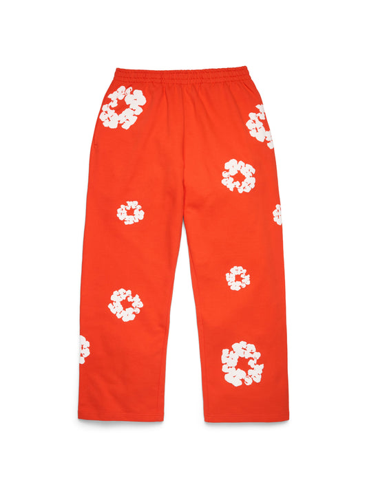 Cotton Wreath Baggy Sweatpants Dark Orange