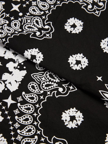 Cotton Wreath Paisley Bandana Black – view 3