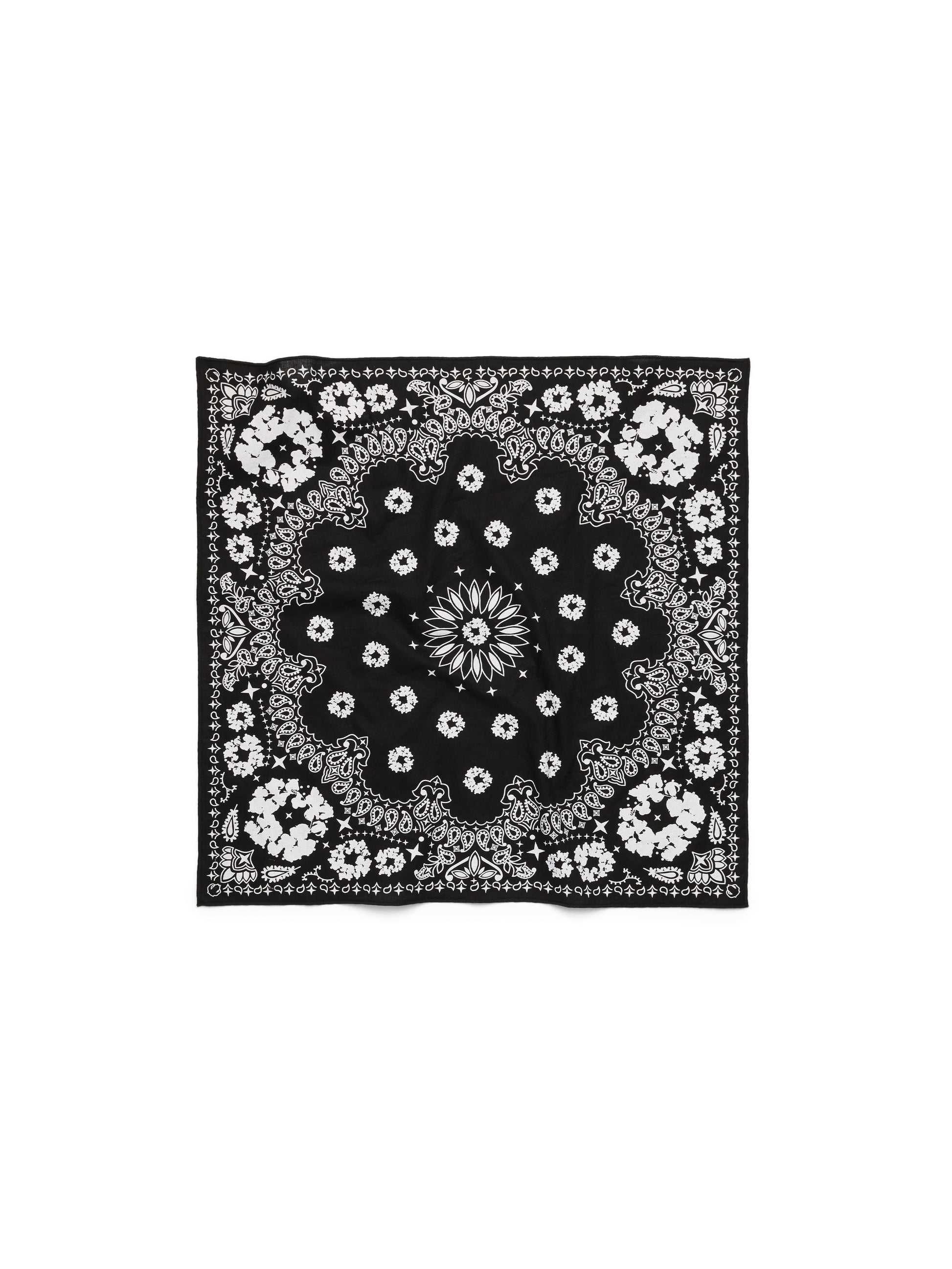 Cotton Wreath Paisley Bandana Black