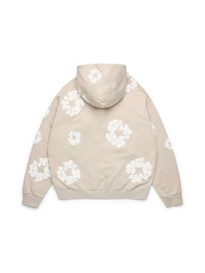 Cotton Wreath Zip Hoodie Cream – view 2