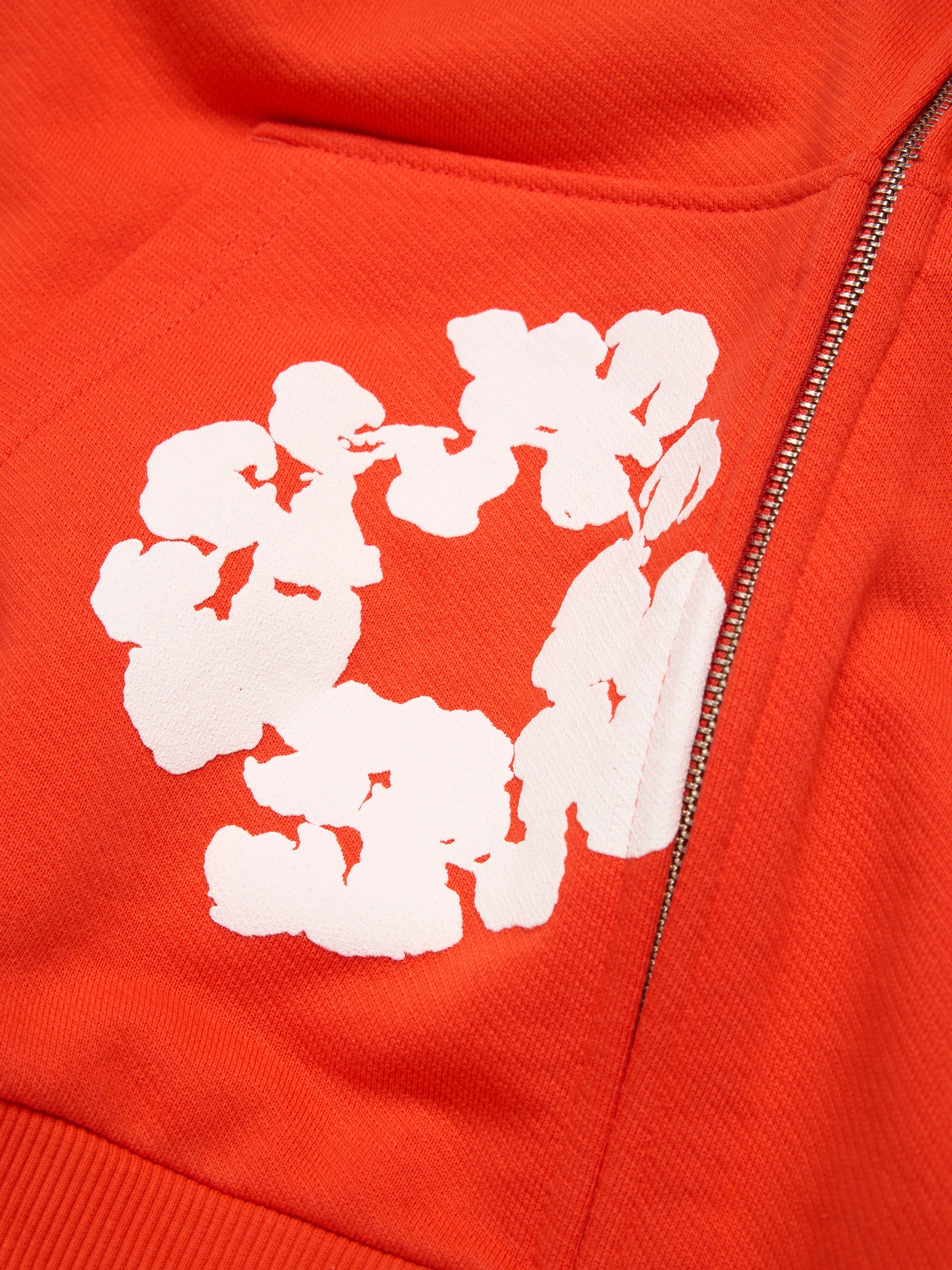 Cotton Wreath Zip Hoodie Dark Orange – view 3