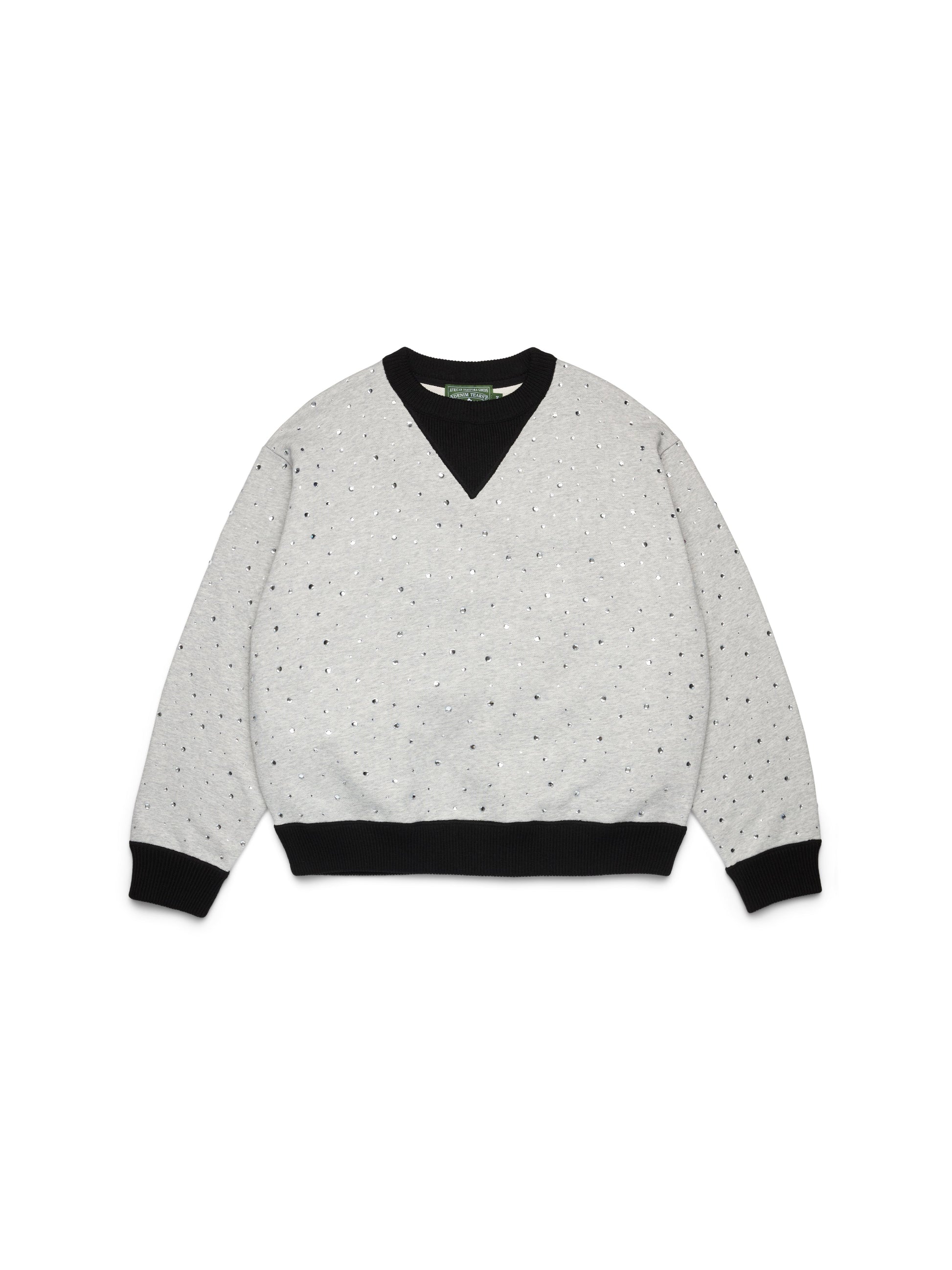 Crystal Crewneck Knit Sweater Black