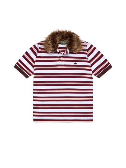 Panther Fur Collar Polo Red