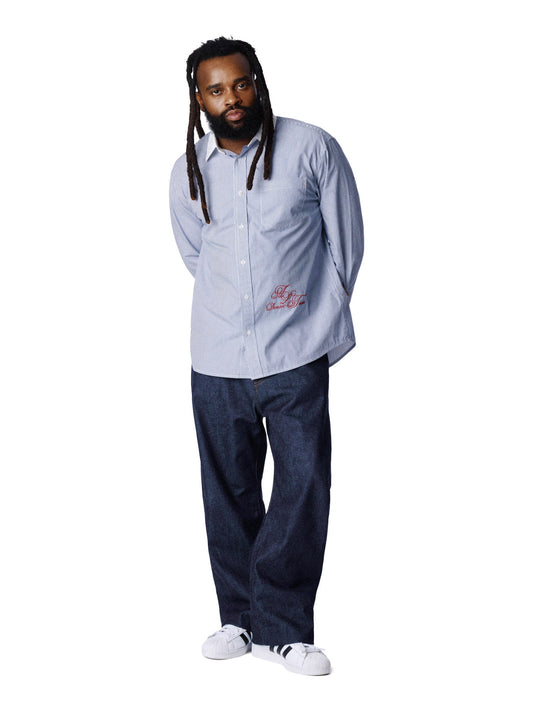 André Leon Talley Two-Tone Button-Up Shirt