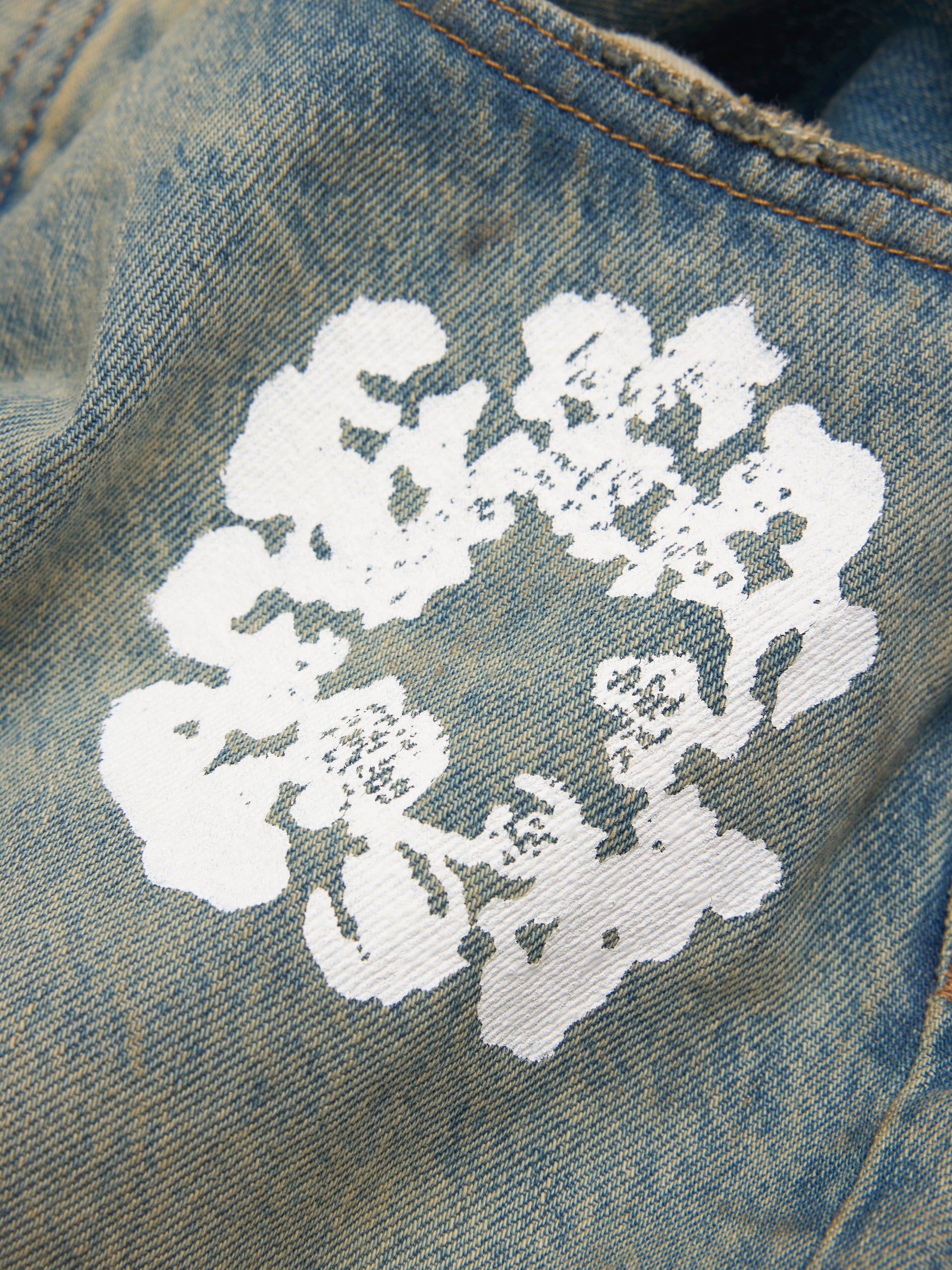 Baggy Cotton Wreath Denim Pant Dirty Wash – view 3