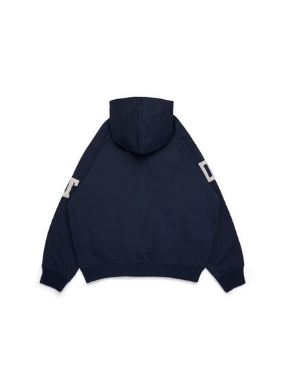 DT Chenille Patch Zip Hoodie Blue – view 2