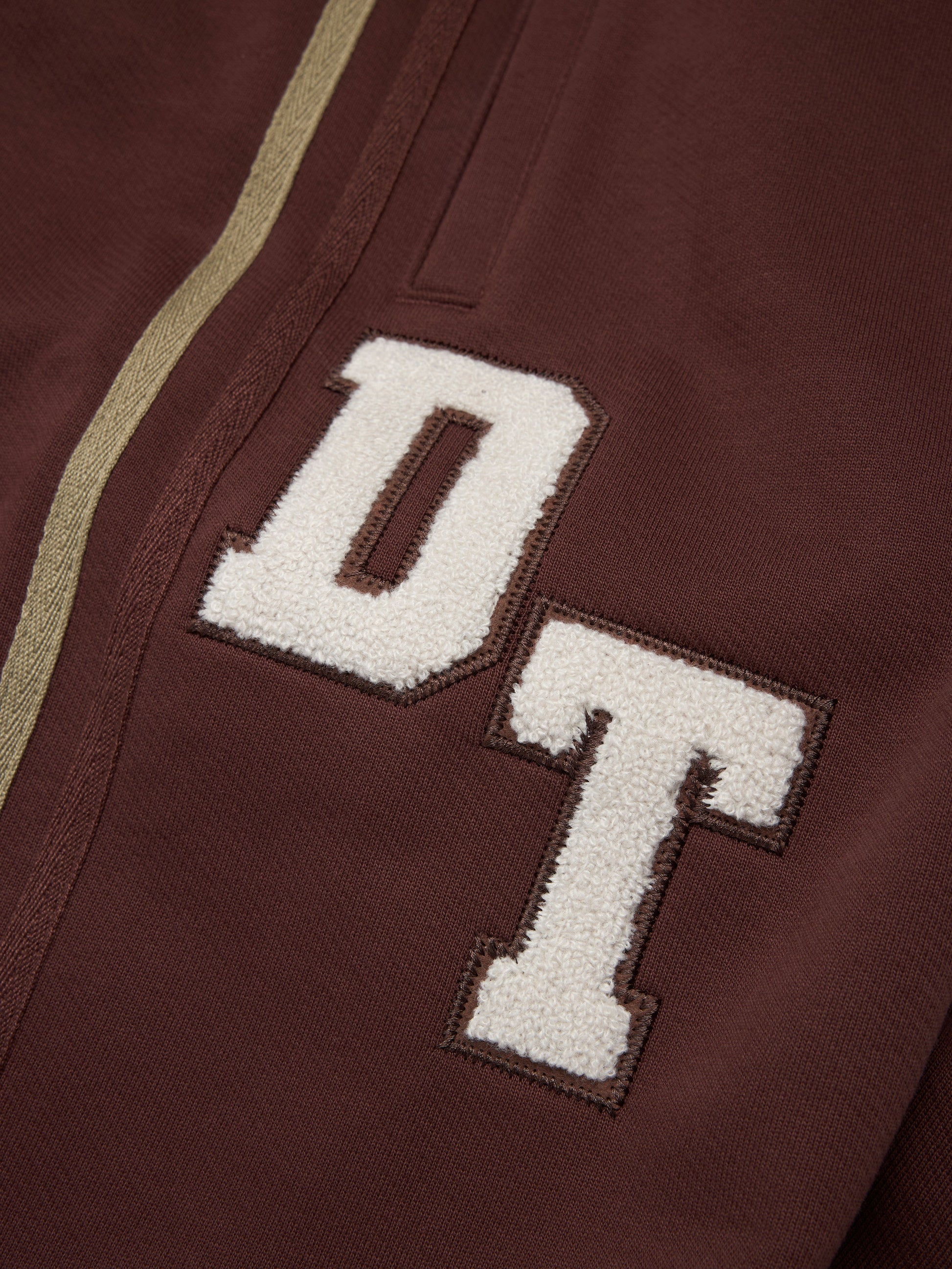 DT Chenille Patch Zip Hoodie Brown – view 3