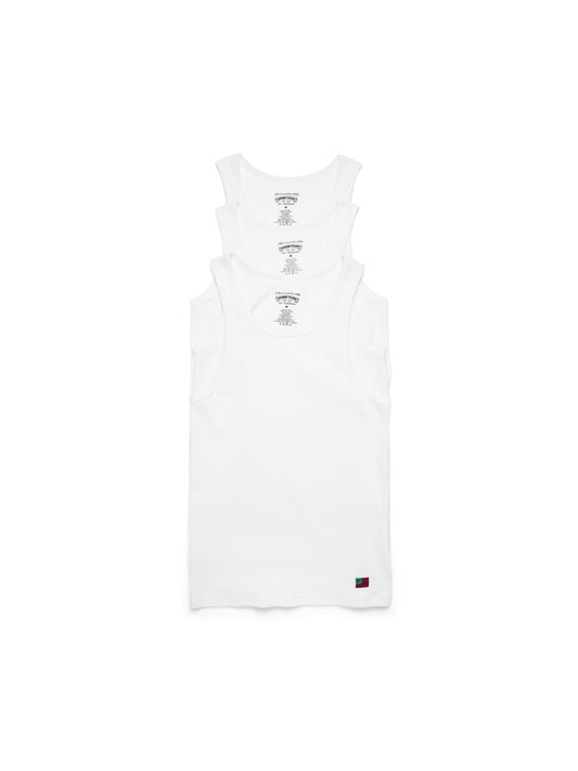 DT Flag 3-Pack Ribbed Tank White