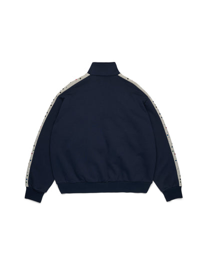 Denim U Rhinestone Fleece Track Jacket Navy – view 2