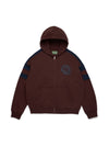 Denim U Paneled Zip Hoodie Brown