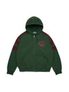 Denim U Paneled Zip Hoodie Green