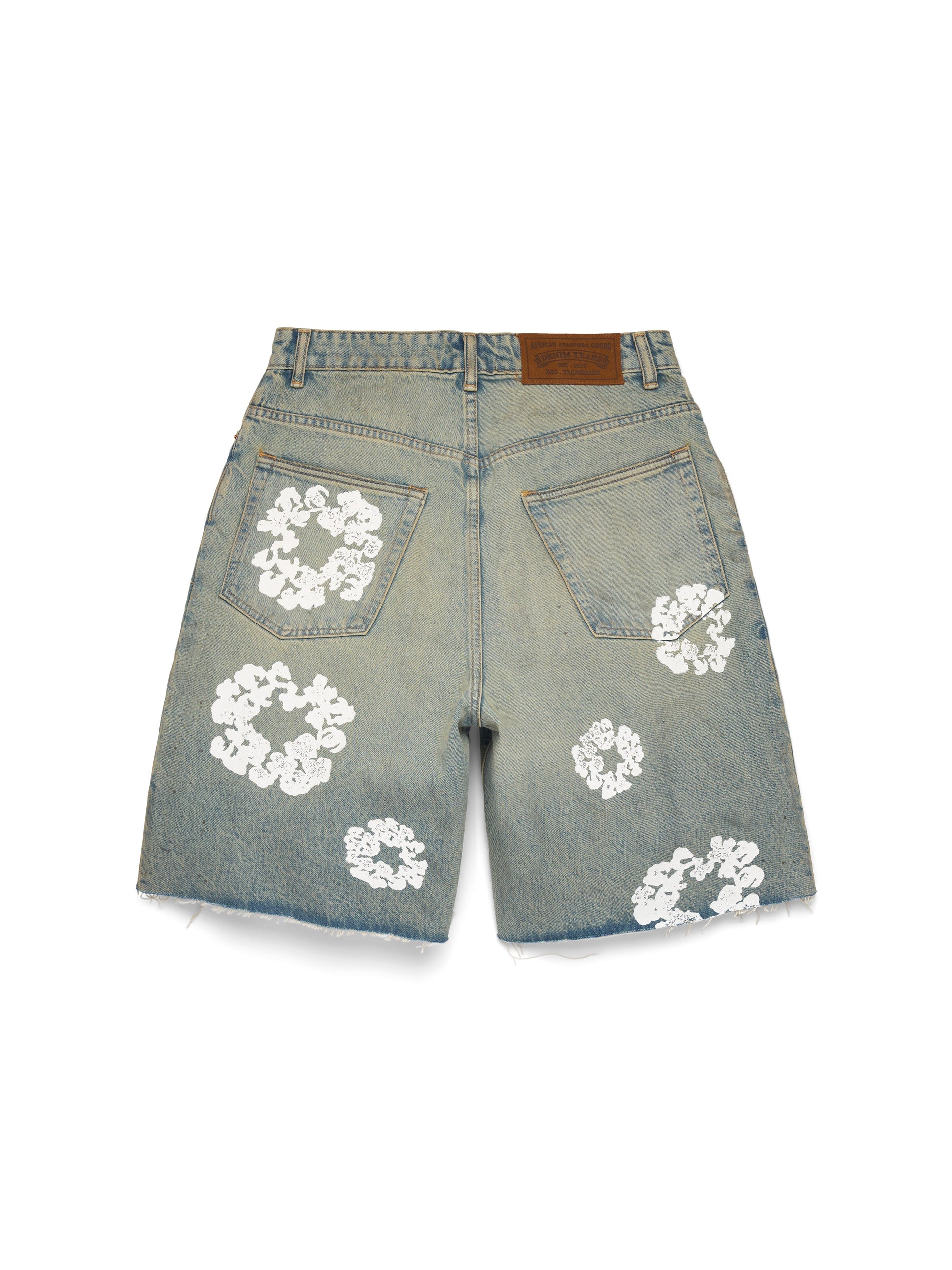 Dirty Wash Cotton Wreath Denim Short – view 2