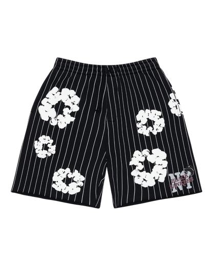 Pinstripe Wreath Sweatshorts Black