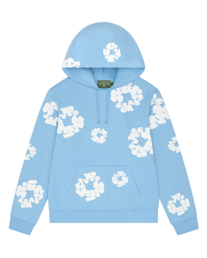 Cotton Wreath Hoodie Light Blue