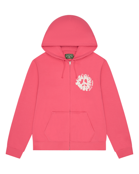 Denim University Zip Hoodie Pink