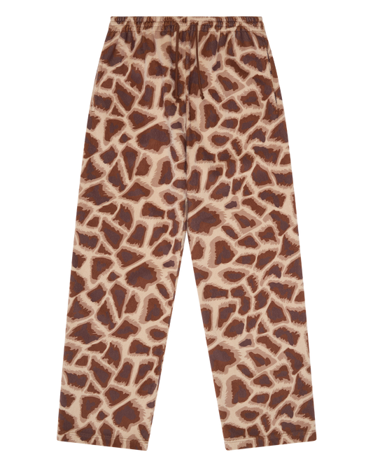 Faux Fur Giraffe Print Sweatpant
