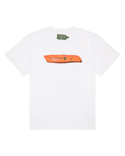 My Orange Box Cutter Make the World Go Round Tee White