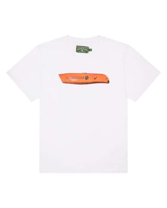 My Orange Box Cutter Make the World Go Round Tee White