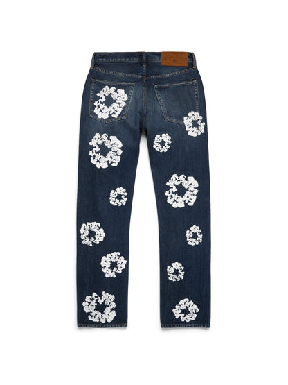Straight Cotton Wreath Denim Pant Dark Wash – view 2