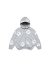 Kids Cotton Wreath Zip Hoodie Grey