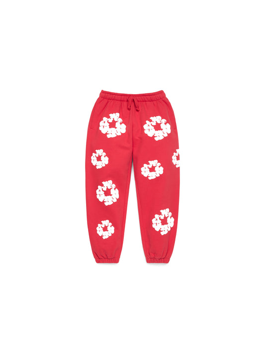 Kids Cotton Wreath Sweatpants Red