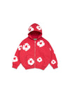 Kids Cotton Wreath Zip Hoodie Red