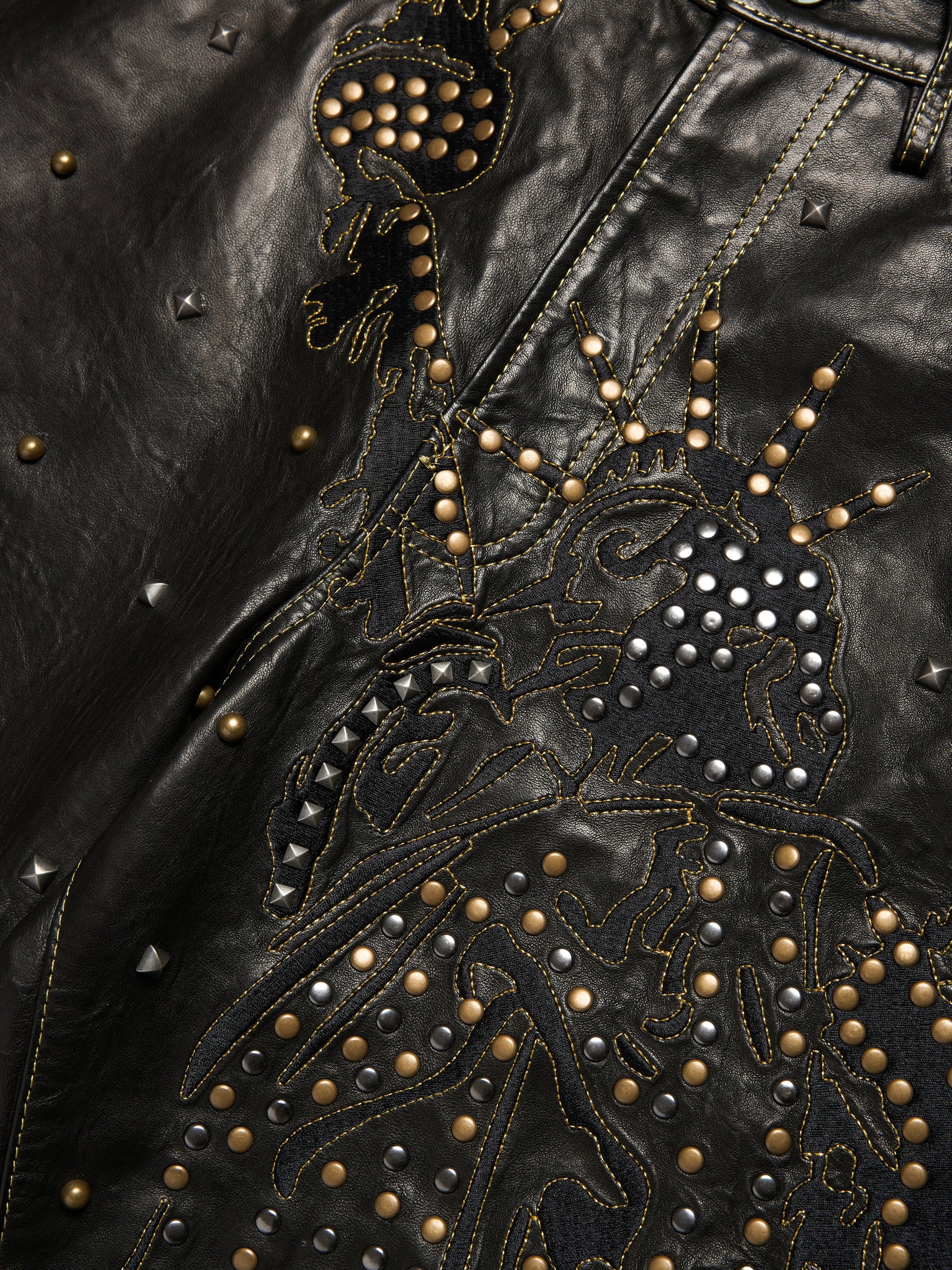 Libertas Studded Leather Shorts – view 4