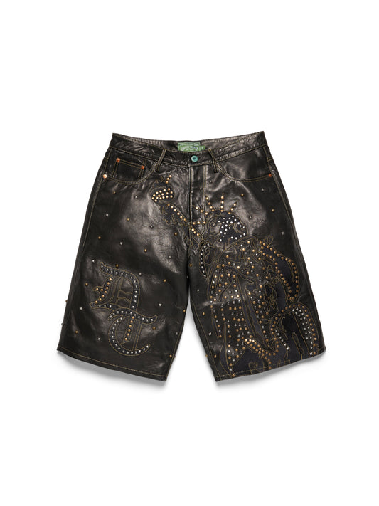 Libertas Studded Leather Shorts
