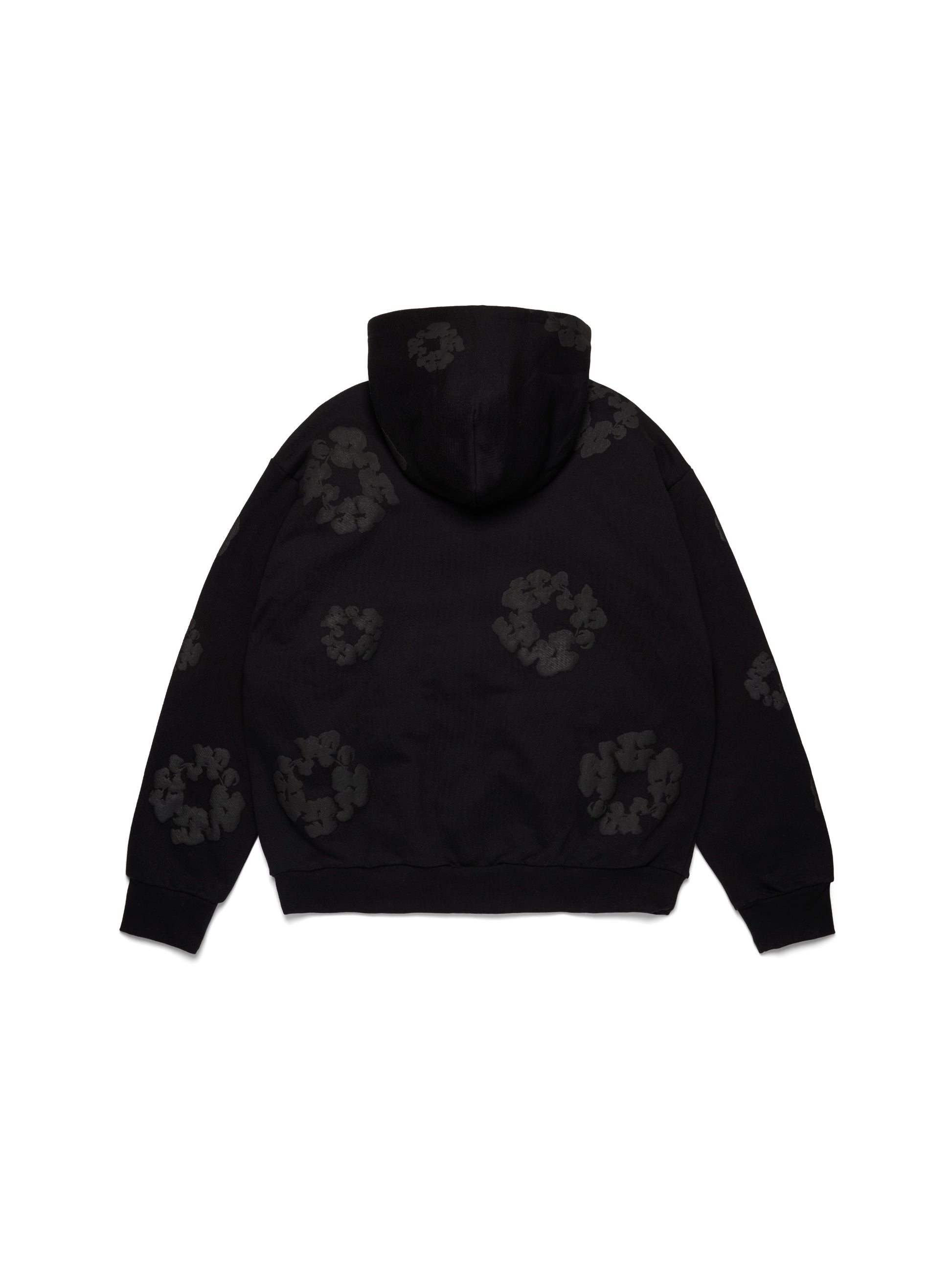 Mono Cotton Wreath Zip Hoodie Black – view 2