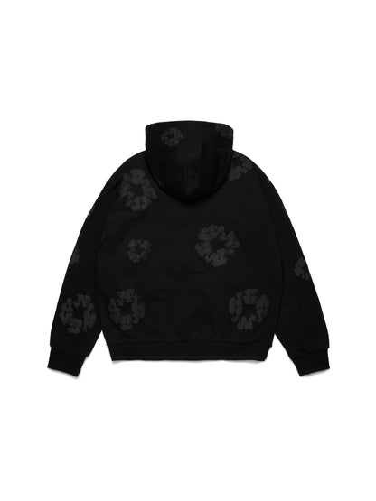 Mono Cotton Wreath Zip Hoodie Black – view 2